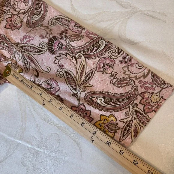 J Jill Luxe Supima Size-2X A Line Tunic Pink Yellow‎ Paisley 3/4 Sleeve - Picture 6 of 9